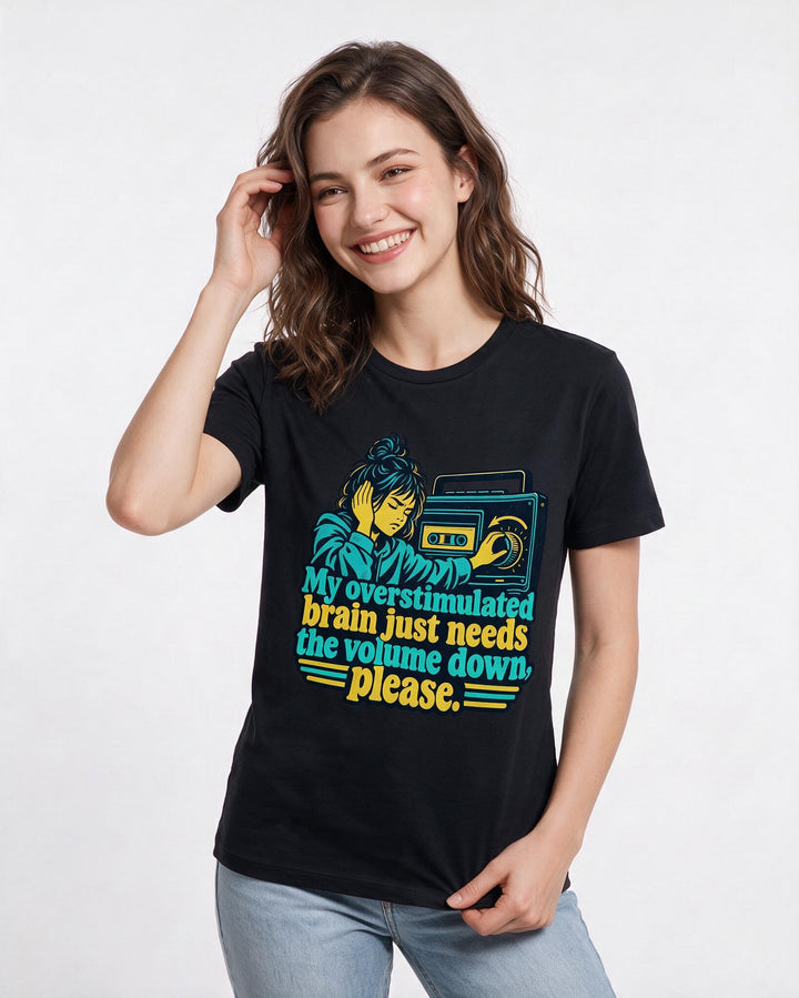 Neurodiversity Black T-Shirt for Women – Everyday Expression Graphic Tee product image 1