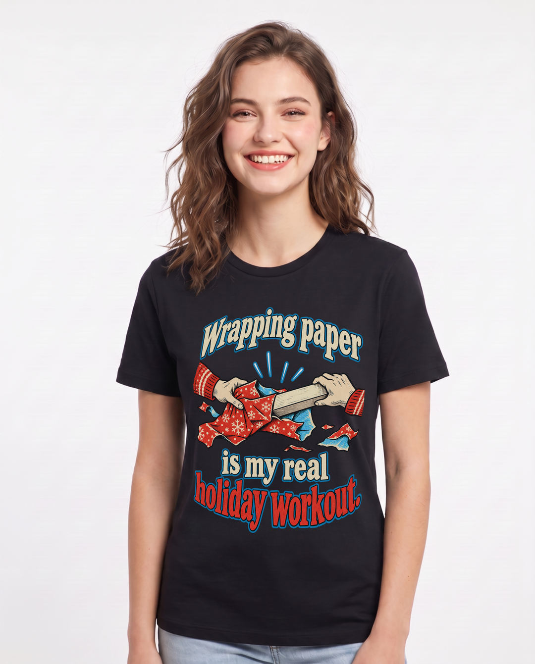Christmas Black T-Shirt for Women – Holiday Theme Graphic Tee product image 3