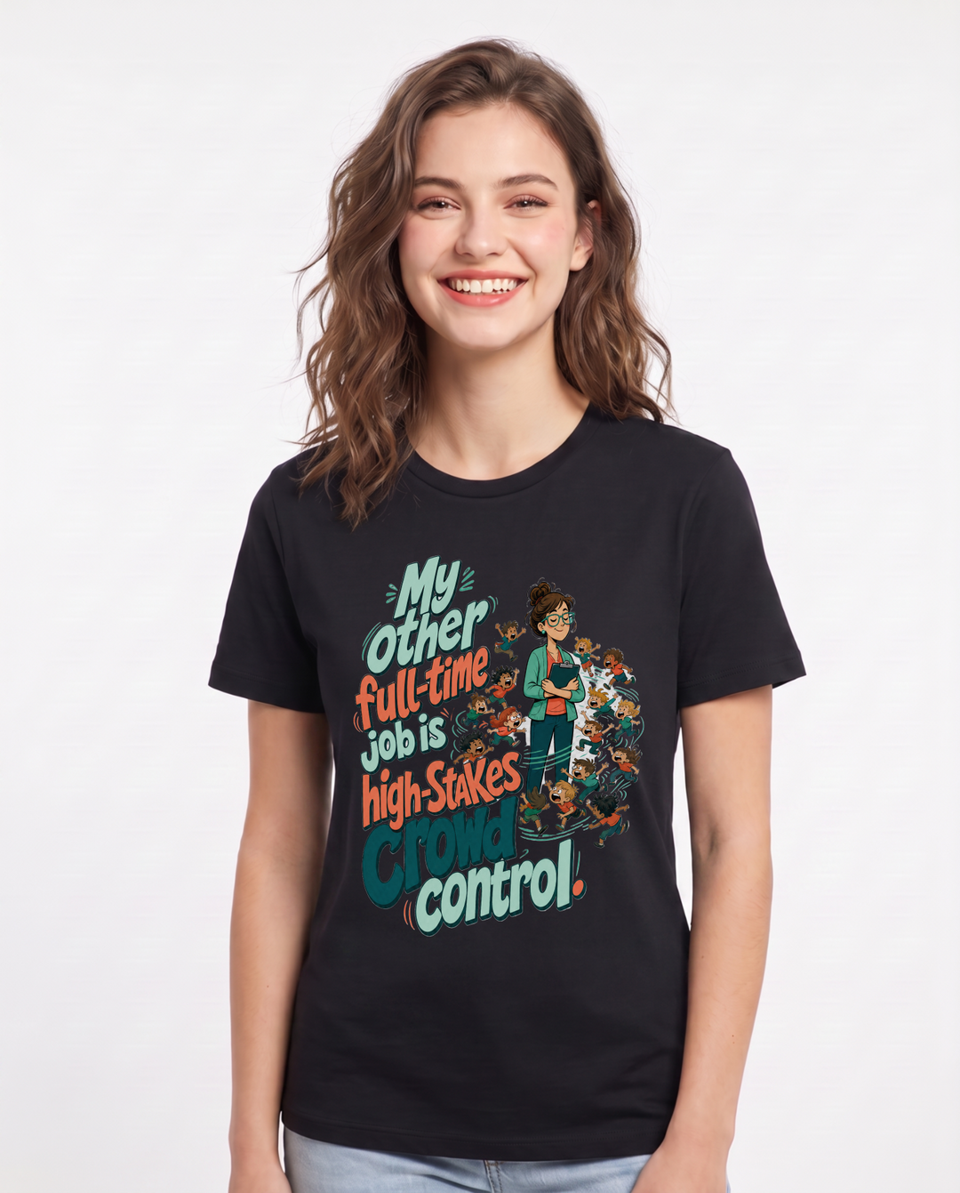 Teacher Black T-Shirt for Women – Everyday Expression Graphic Tee product image 3