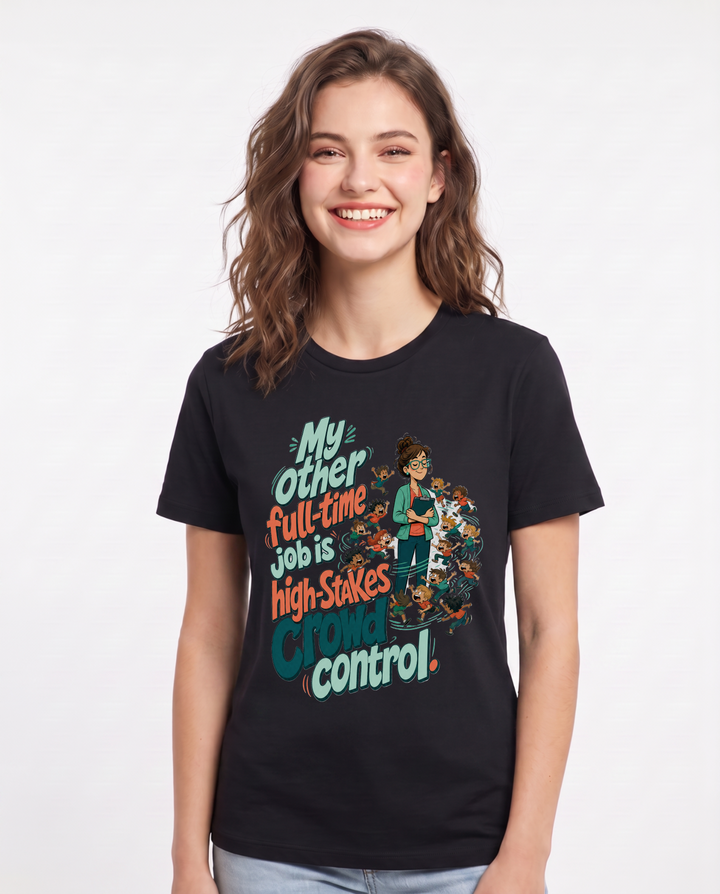 Teacher Black T-Shirt for Women – Everyday Expression Graphic Tee product image 3