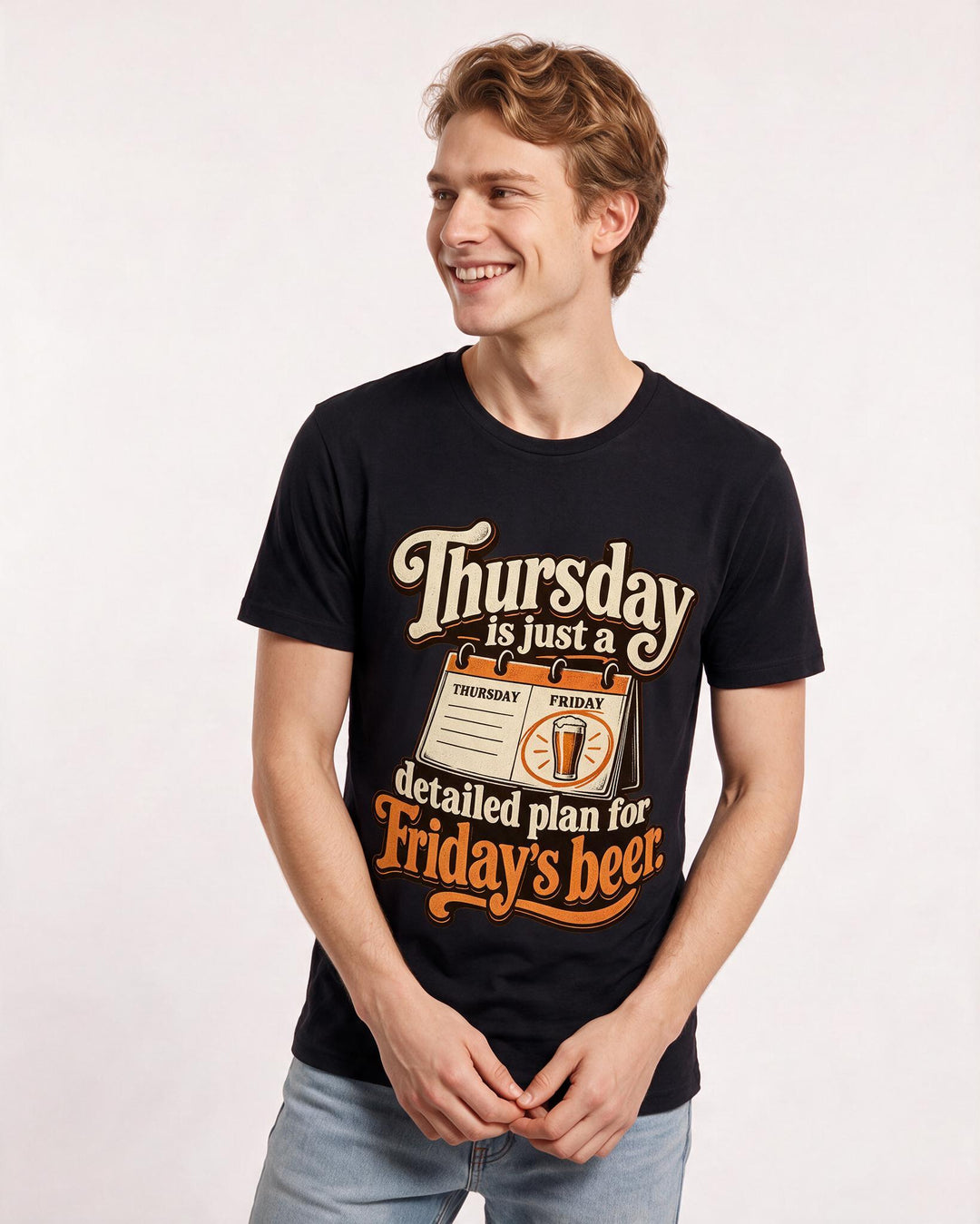 Beer Black T-Shirt for Men – Everyday Expression Graphic Tee product image 1