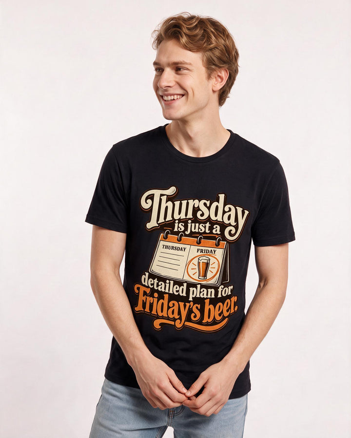 Beer Black T-Shirt for Men – Everyday Expression Graphic Tee product image 1