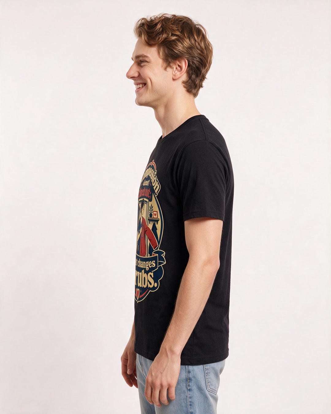 Nurse Black T-Shirt for Men – Nursing Life Graphic Tee product image 2
