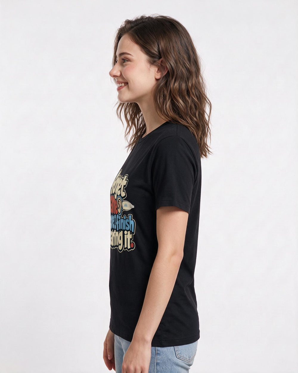 Meme Black T-Shirt for Women – Everyday Expression Graphic Tee product image 2