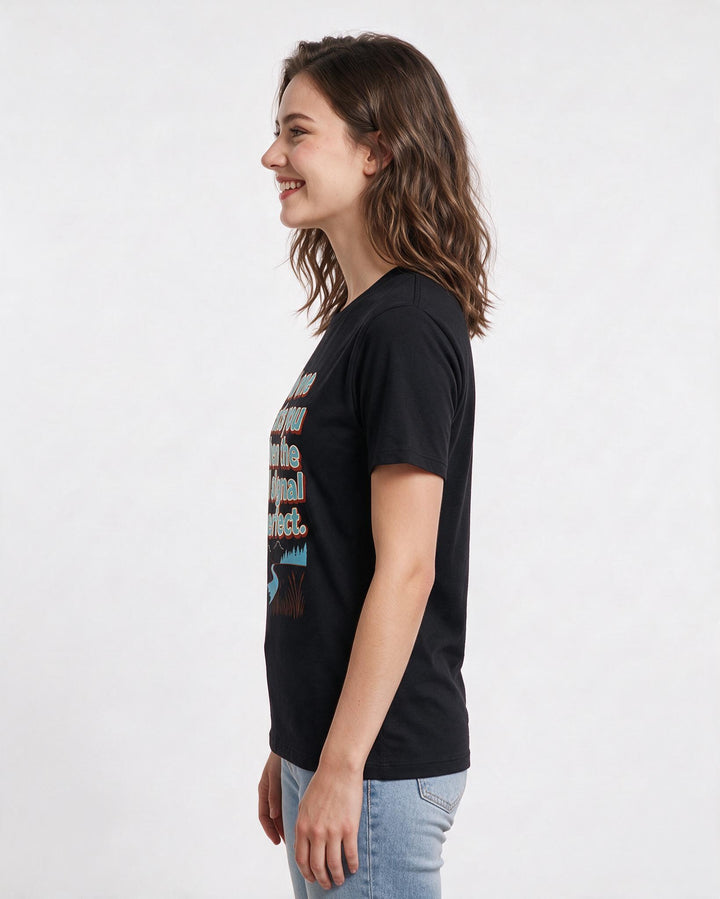 Hunting Black T-Shirt for Women – Everyday Expression Graphic Tee product image 2