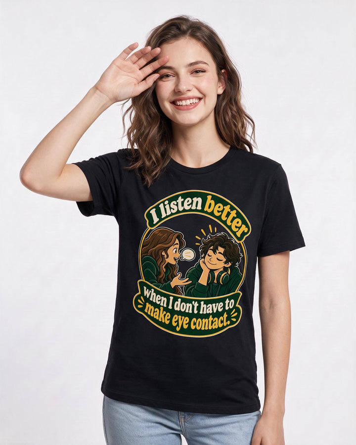 Neurodiversity Black T-Shirt for Women – Everyday Expression Graphic Tee product image 1