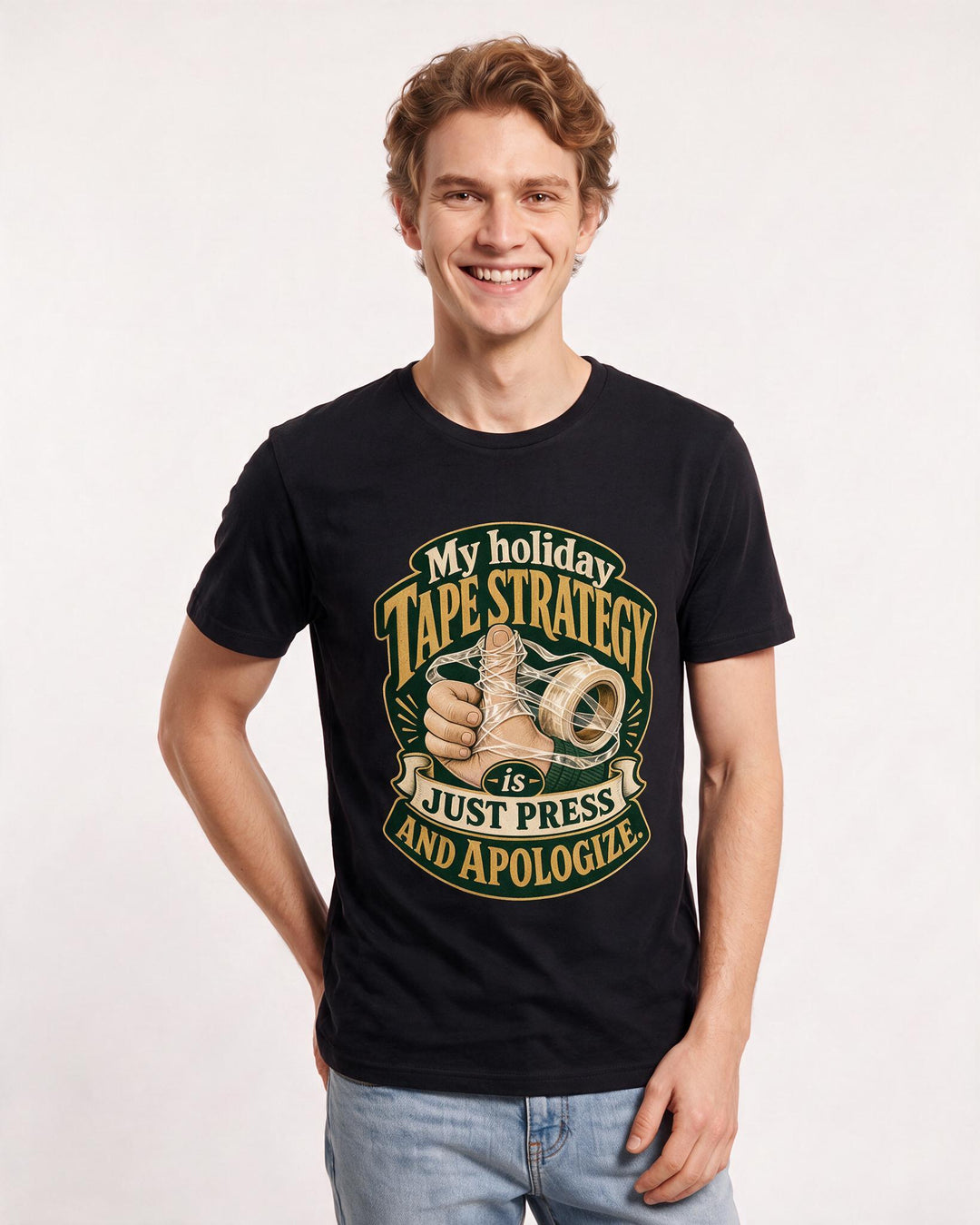 Christmas Black T-Shirt for Men – Holiday Theme Graphic Tee product image 1