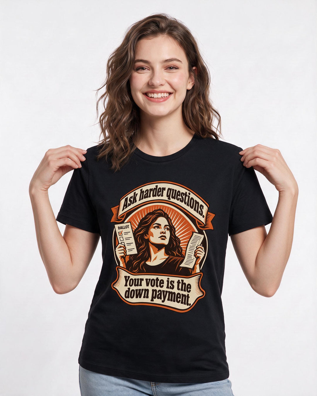 Political Statement Black T-Shirt for Women – Everyday Expression Graphic Tee product image 1