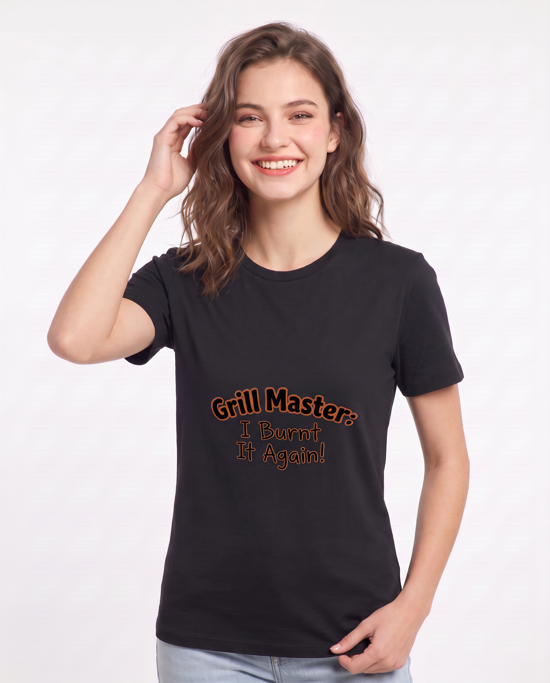 Grill Master: I Burnt It Again! Women's Black T-Shirt product image 1
