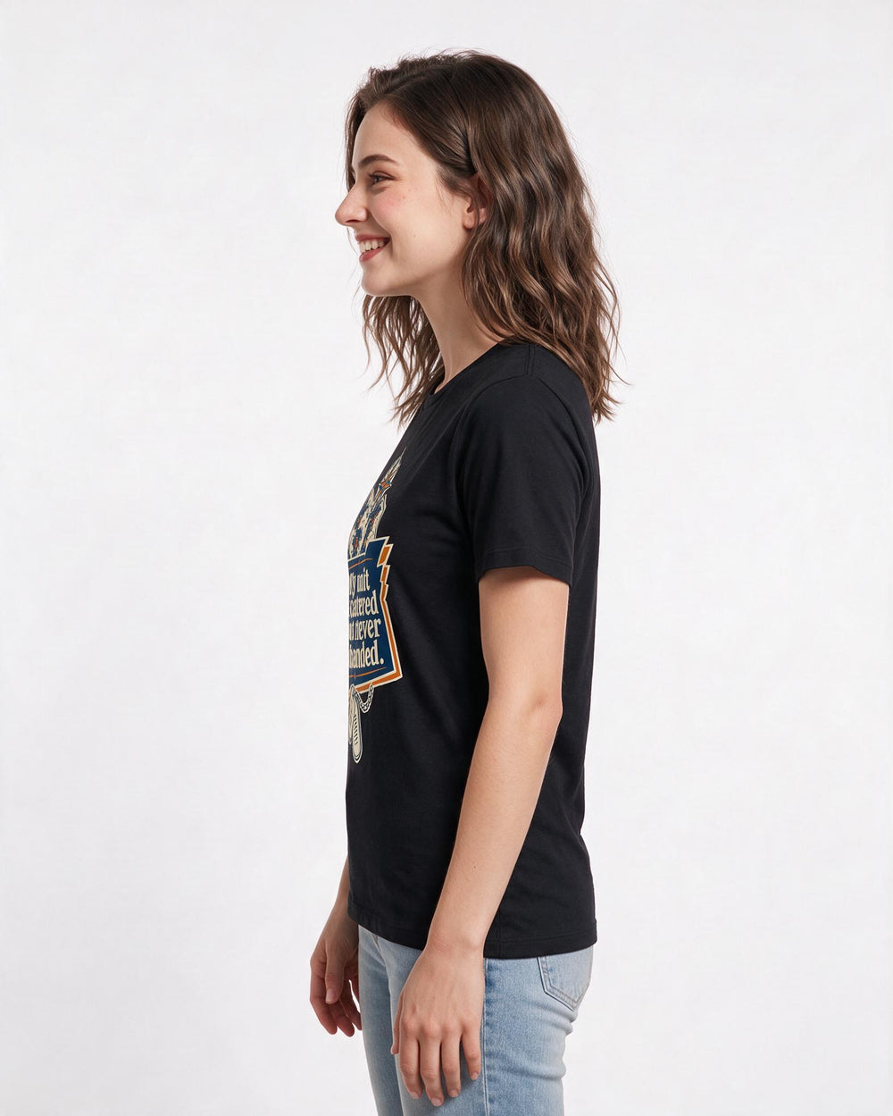 Graphic Women's Black T-Shirt - My unit is scattered but never product image 2