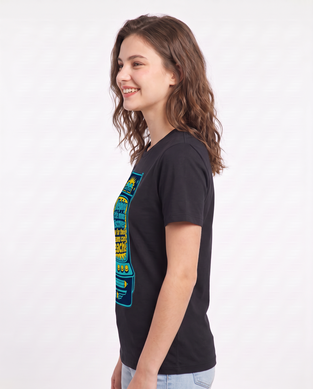 Helping little minds discover how far their dreams can reach. - Women's Black T-Shirt product image 3