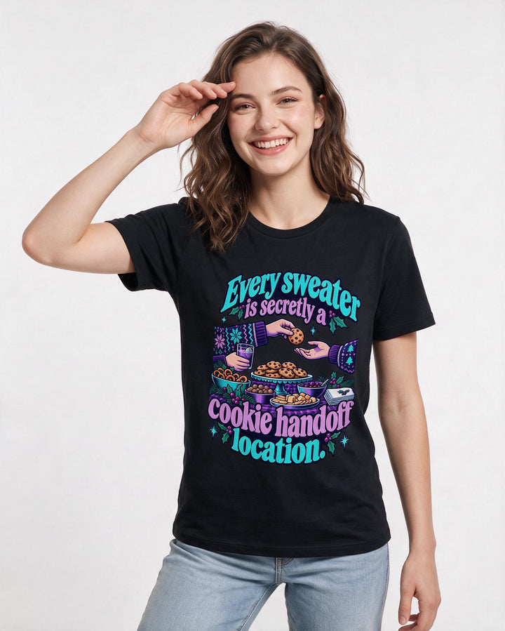 Christmas Black T-Shirt for Women – Holiday Theme Graphic Tee product image 1