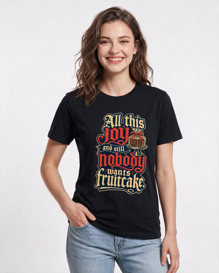 Christmas Black T-Shirt for Women – Holiday Theme Graphic Tee product image 3