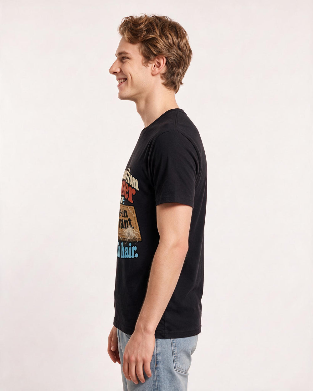 Cat Lover Black T-Shirt for Men – Everyday Expression Graphic Tee product image 2