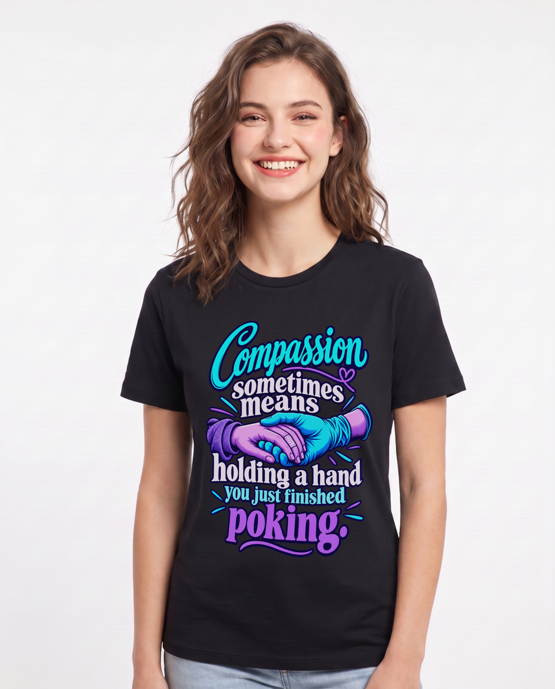Nurse Black T-Shirt for Women – Nursing Life Graphic Tee product image 3
