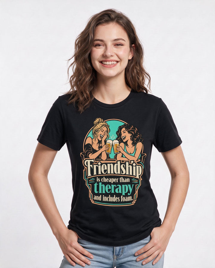 Beer Black T-Shirt for Women – Everyday Expression Graphic Tee product image 1