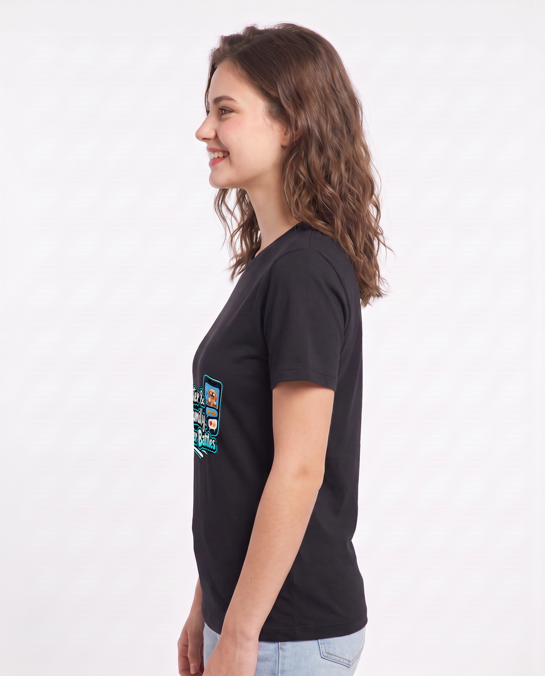 Chosen Sister & Chosen Family: GIF Interpreter Battles Women's Black T-Shirt product image 3