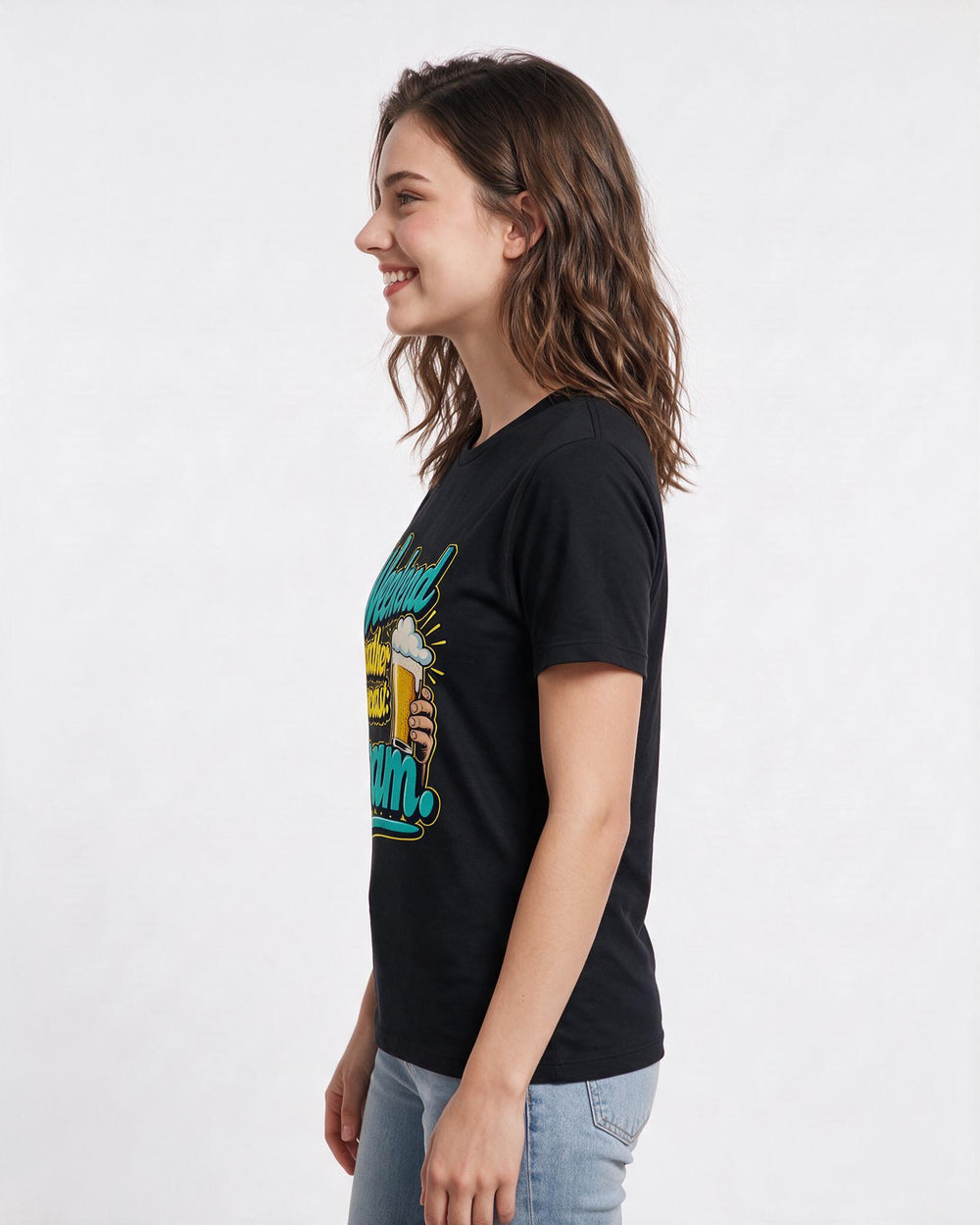 Beer Black T-Shirt for Women – Everyday Expression Graphic Tee product image 2