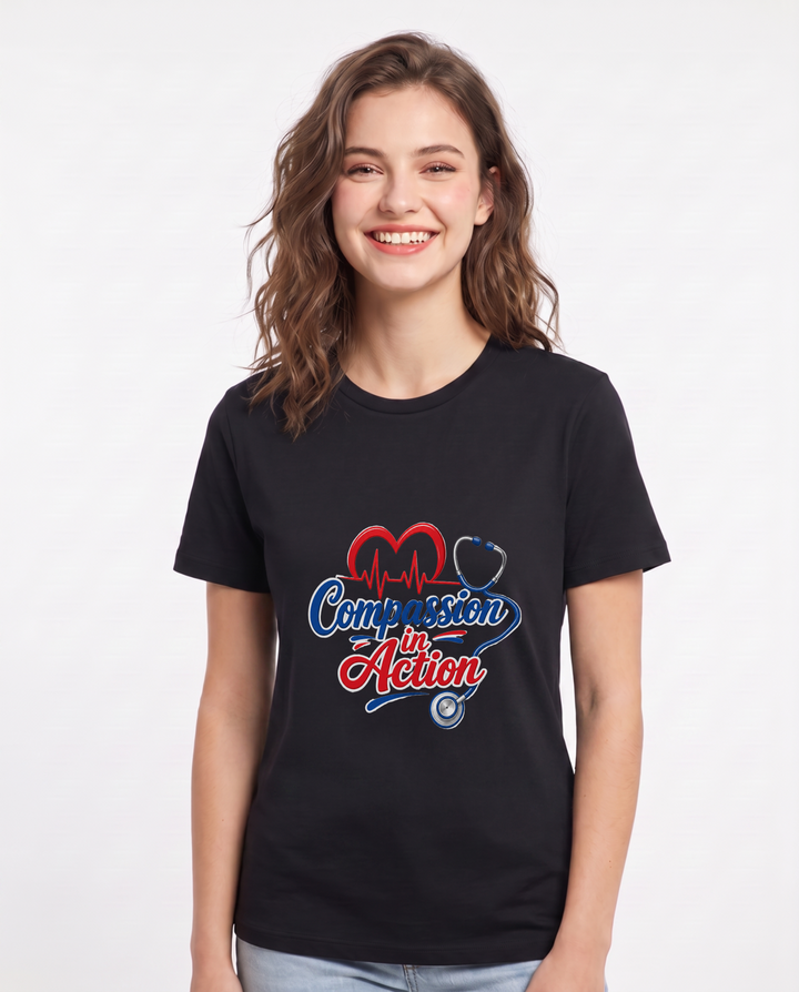 Compassion in Action Women's Black T-Shirt product image 2
