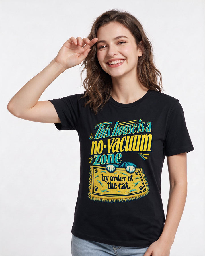 Cat Lover Black T-Shirt for Women – Everyday Expression Graphic Tee product image 1