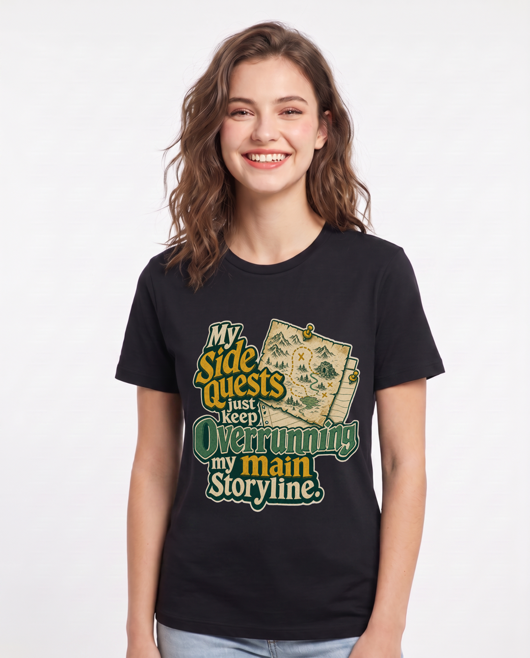 Gaming Black T-Shirt for Women – Game Night Graphic Tee product image 1