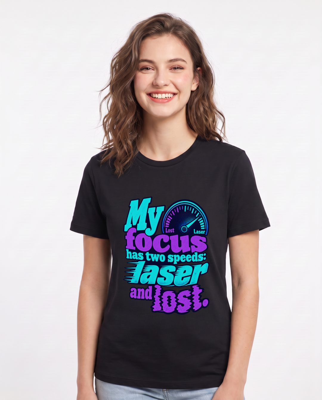 Neurodiversity Black T-Shirt for Women – Everyday Expression Graphic Tee product image 3