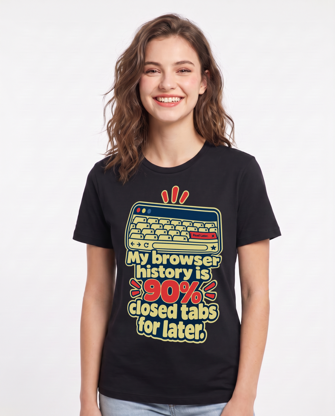 Meme Black T-Shirt for Women – Everyday Expression Graphic Tee product image 3