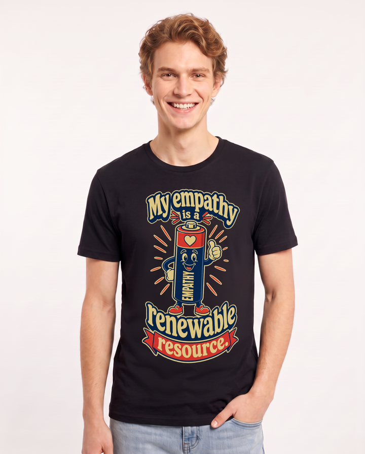 Nurse Men's Black T-Shirt – My empathy is a renewable resource. product image 1