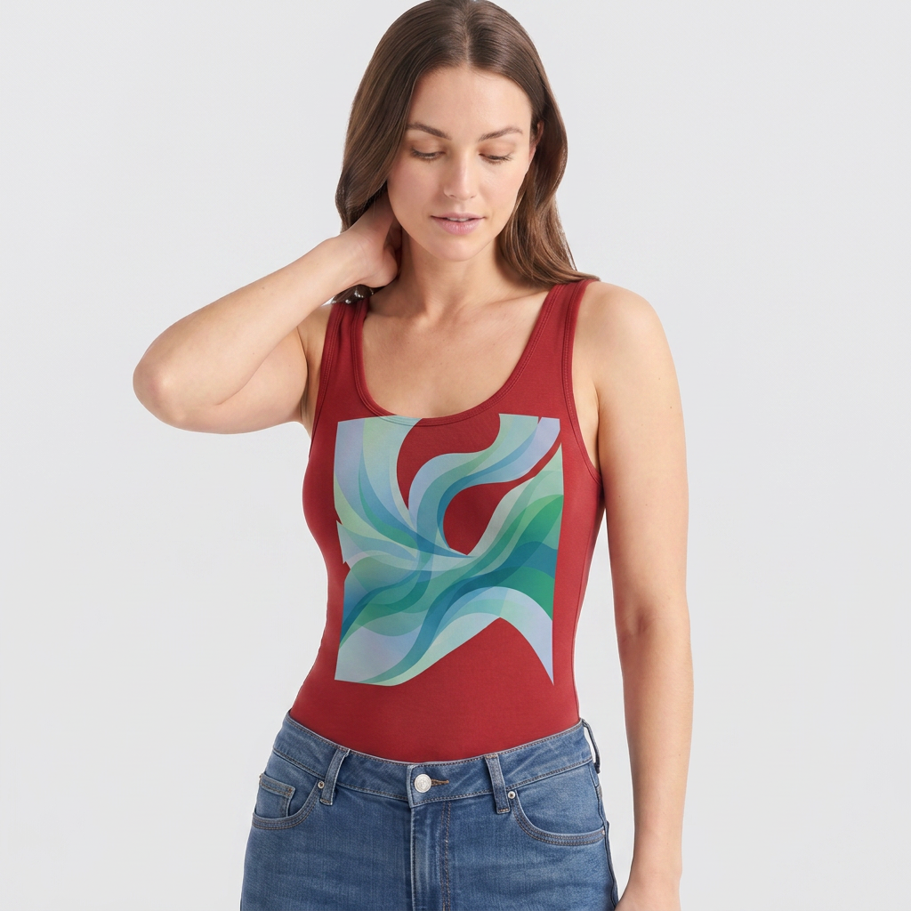- Sleeveless Round-Neck Tank Bodysuit mockup 2