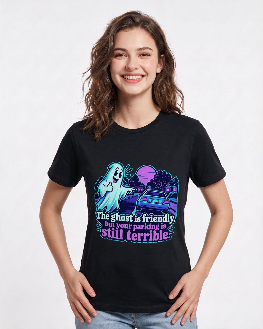 Halloween Black T-Shirt for Women – Halloween Theme Graphic Tee product image 1