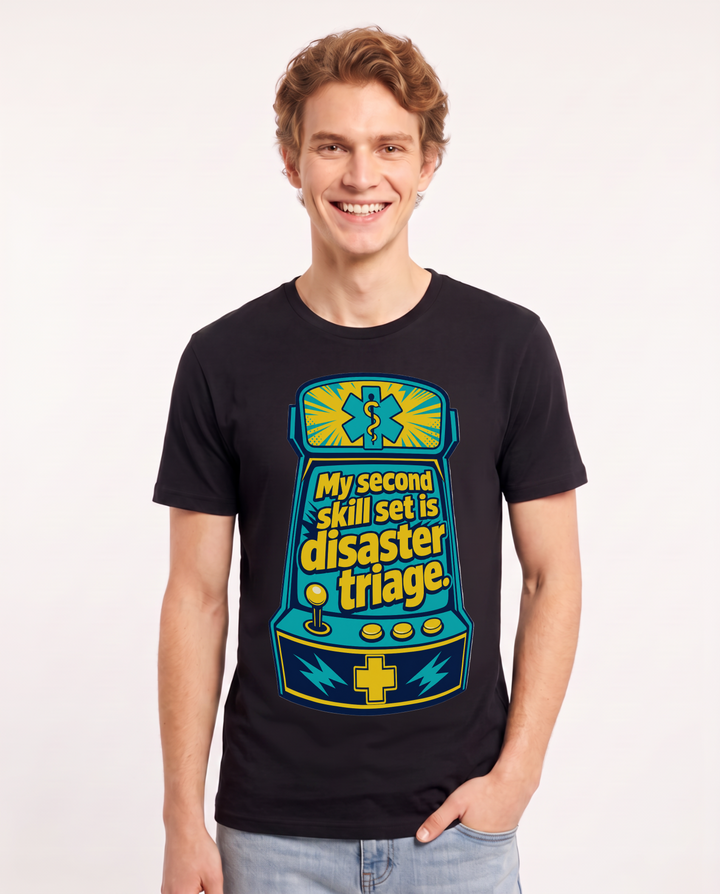Nurse Gift Men's Black T-Shirt - My second skill set is disaster product image 1