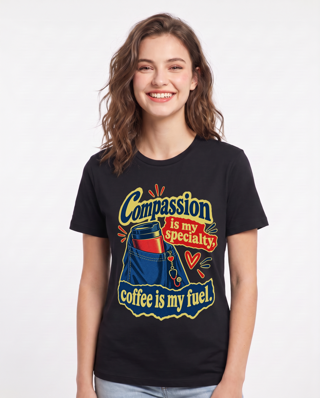 Nurse Black T-Shirt for Women – Nursing Life Graphic Tee product image 3
