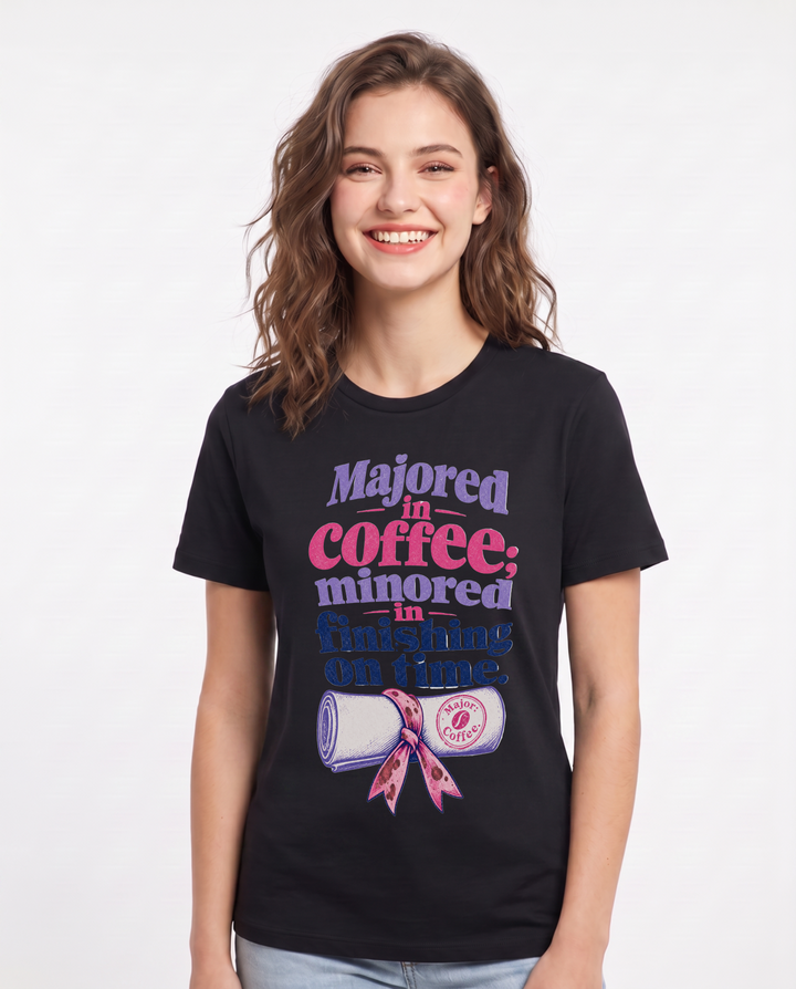 Graduation Black T-Shirt for Women – Everyday Expression Graphic Tee product image 3