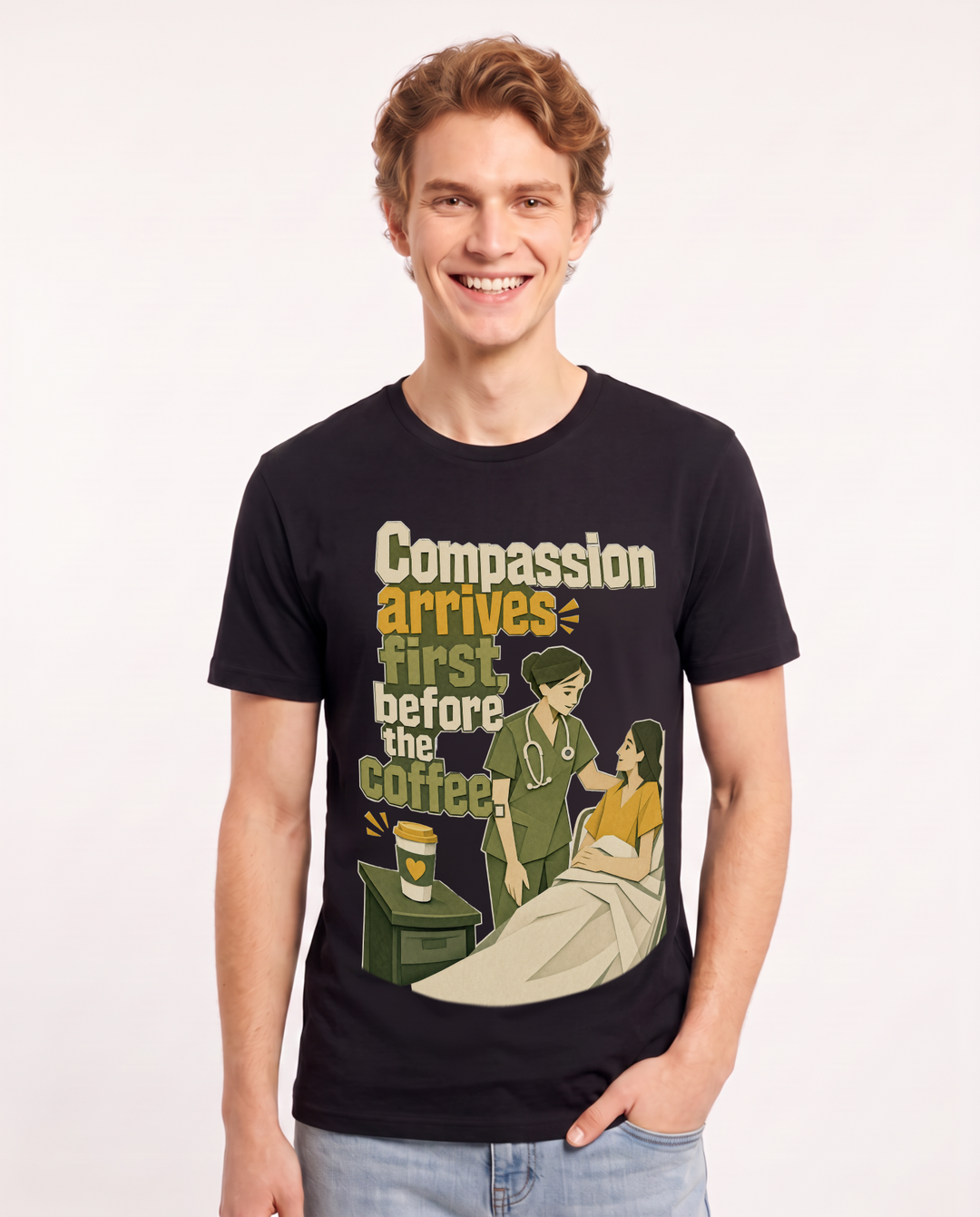 Nurse Black T-Shirt for Men – Nursing Life Graphic Tee product image 3