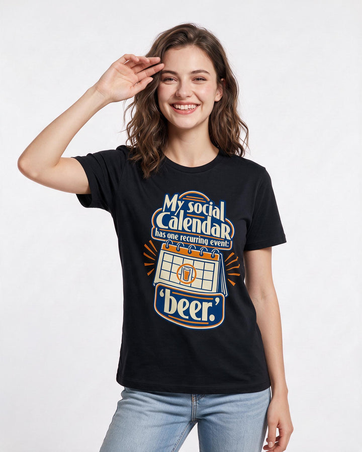 Beer Black T-Shirt for Women – Everyday Expression Graphic Tee product image 1