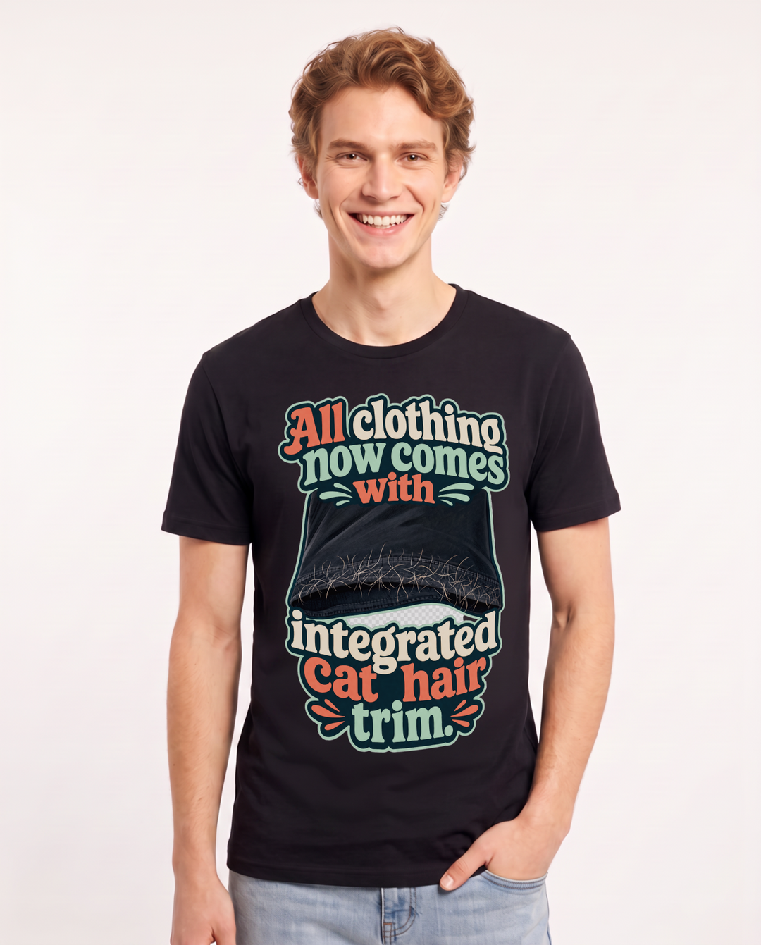 Cat Lover Black T-Shirt for Men – Everyday Expression Graphic Tee product image 3