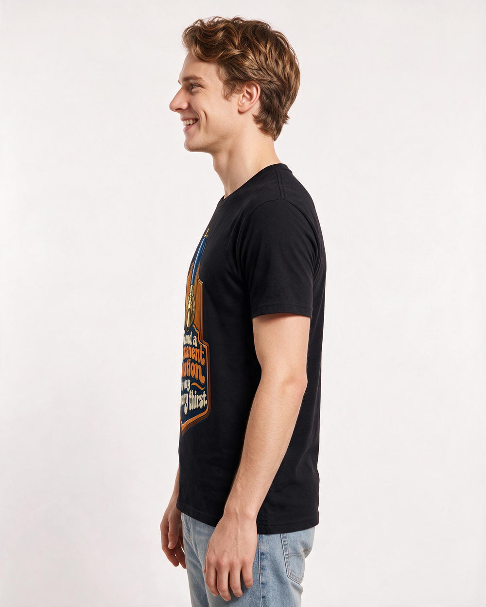 Beer Black T-Shirt for Men – Everyday Expression Graphic Tee product image 2