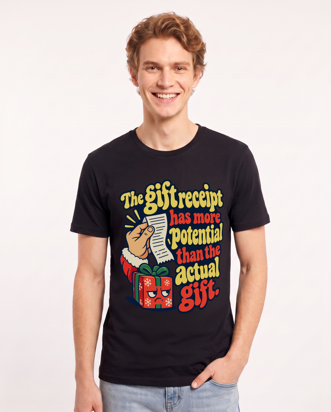 Christmas Black T-Shirt for Men – Holiday Theme Graphic Tee product image 3
