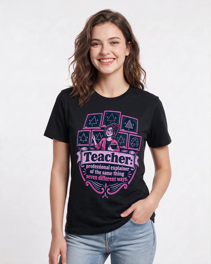 Teacher Black T-Shirt for Women – Everyday Expression Graphic Tee product image 1
