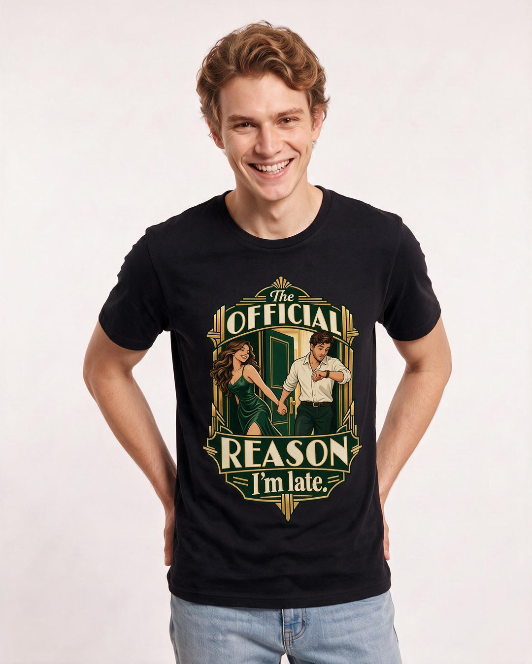 Couples Black T-Shirt for Men – Everyday Expression Graphic Tee product image 1