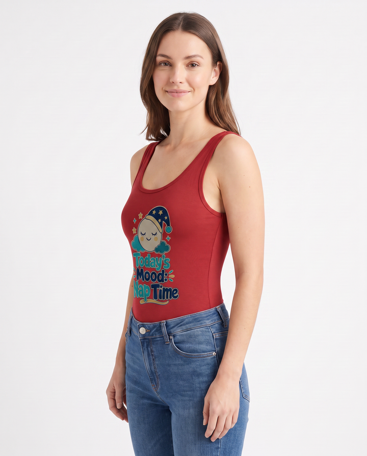 Today's Mood: Nap Time Sleeveless Tank Bodysuit mockup 2