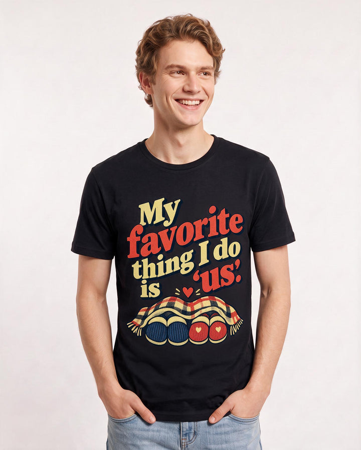 Couples Black T-Shirt for Men – Everyday Expression Graphic Tee product image 1
