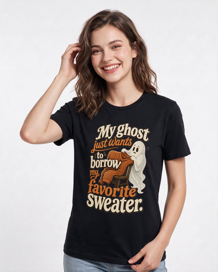 Halloween Black T-Shirt for Women – Halloween Theme Graphic Tee product image 1