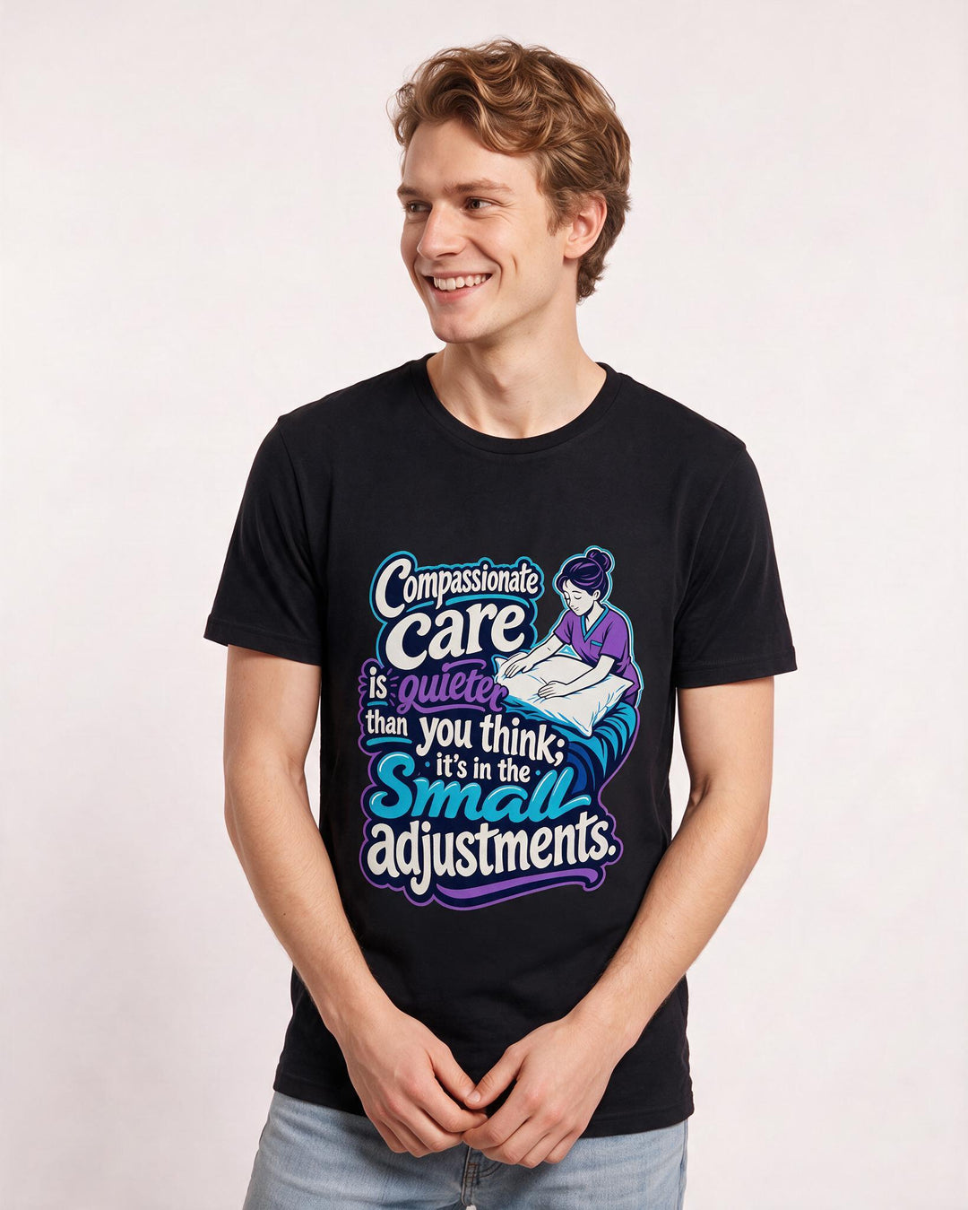 Nurse Black T-Shirt for Men – Nursing Life Graphic Tee product image 3