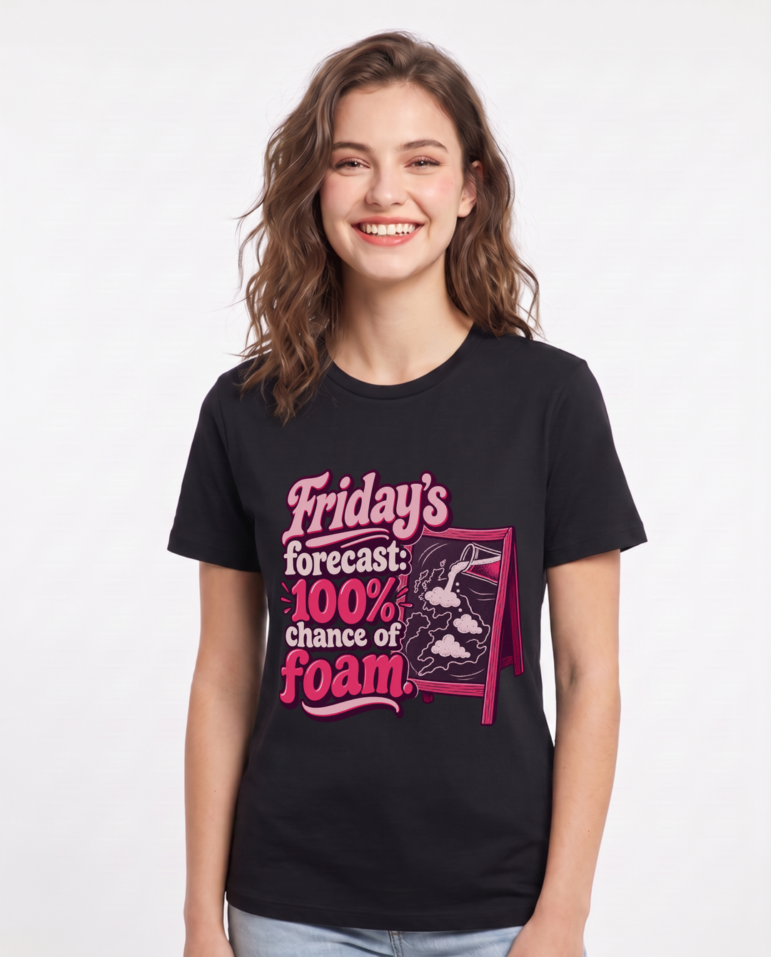Beer Black T-Shirt for Women – Everyday Expression Graphic Tee product image 3