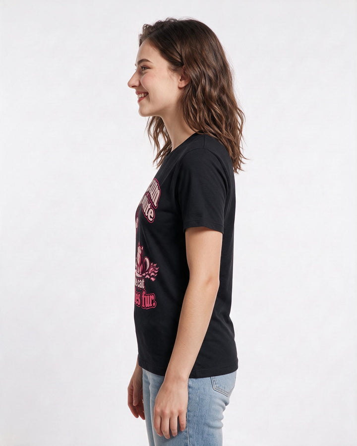 Cat Lover Black T-Shirt for Women – Everyday Expression Graphic Tee product image 2