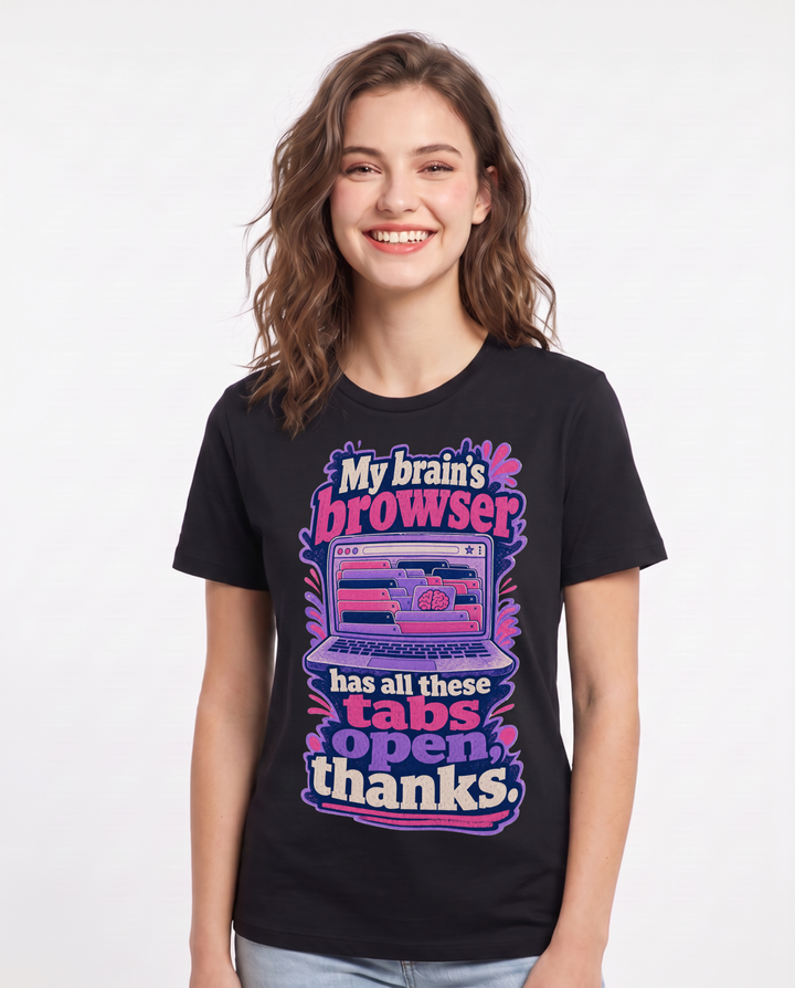 Neurodiversity Black T-Shirt for Women – Everyday Expression Graphic Tee product image 3