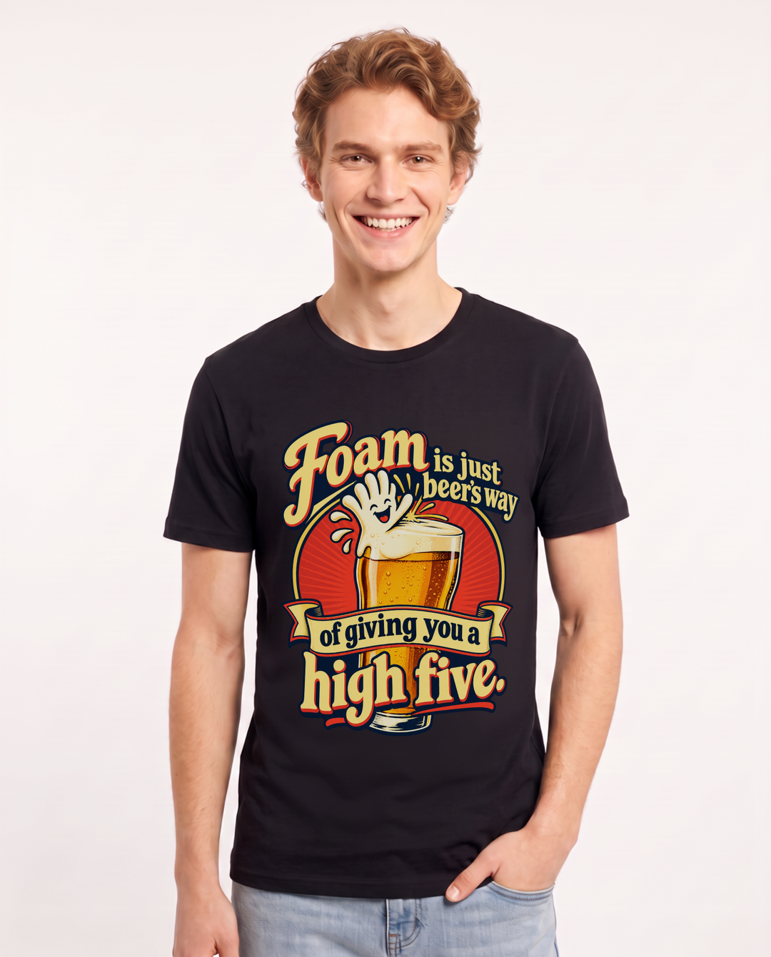 Beer Black T-Shirt for Men – Everyday Expression Graphic Tee product image 3