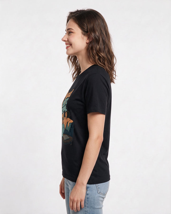 Beer Black T-Shirt for Women – Everyday Expression Graphic Tee product image 2