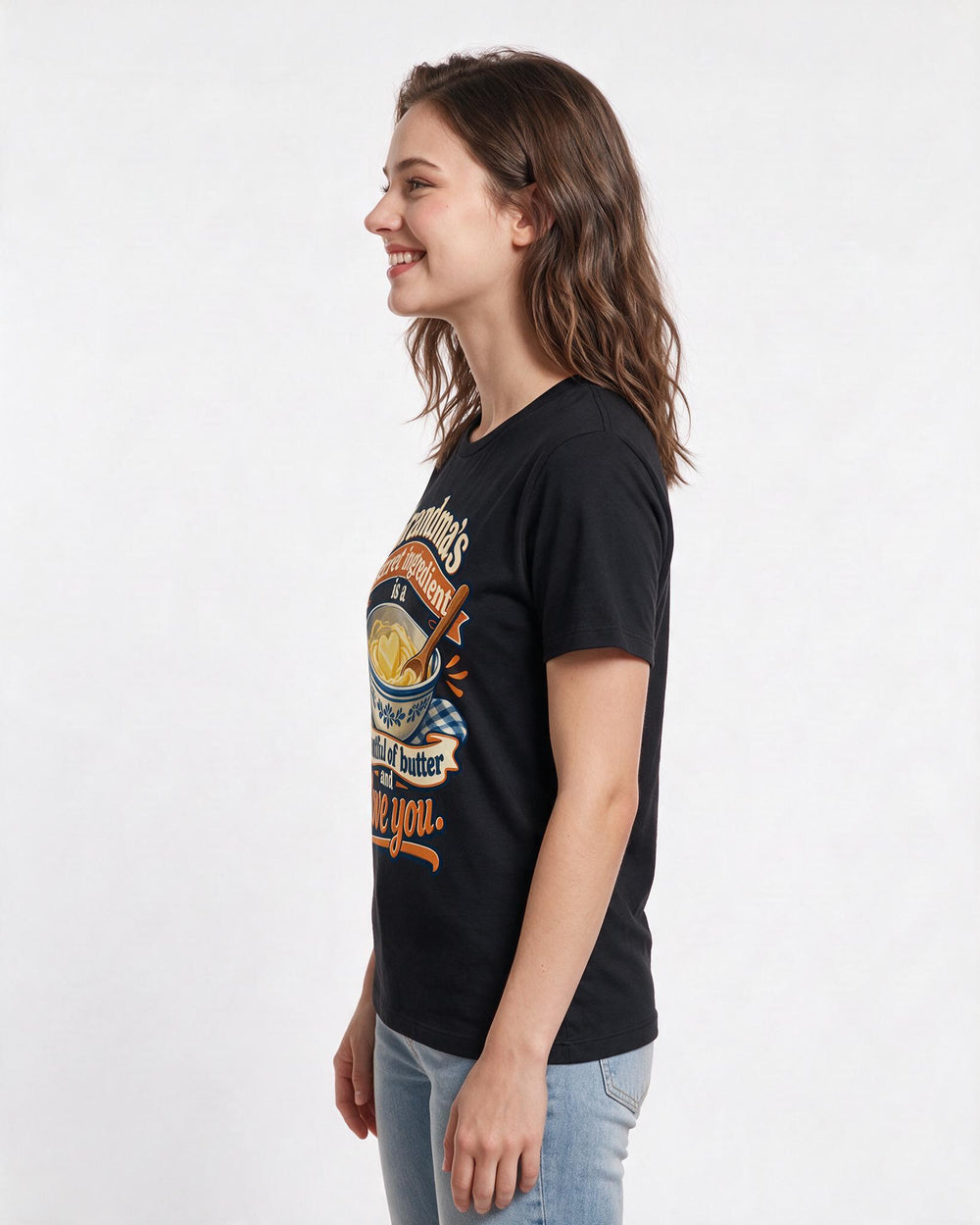 Grandparent Black T-Shirt for Women – Everyday Expression Graphic Tee product image 2